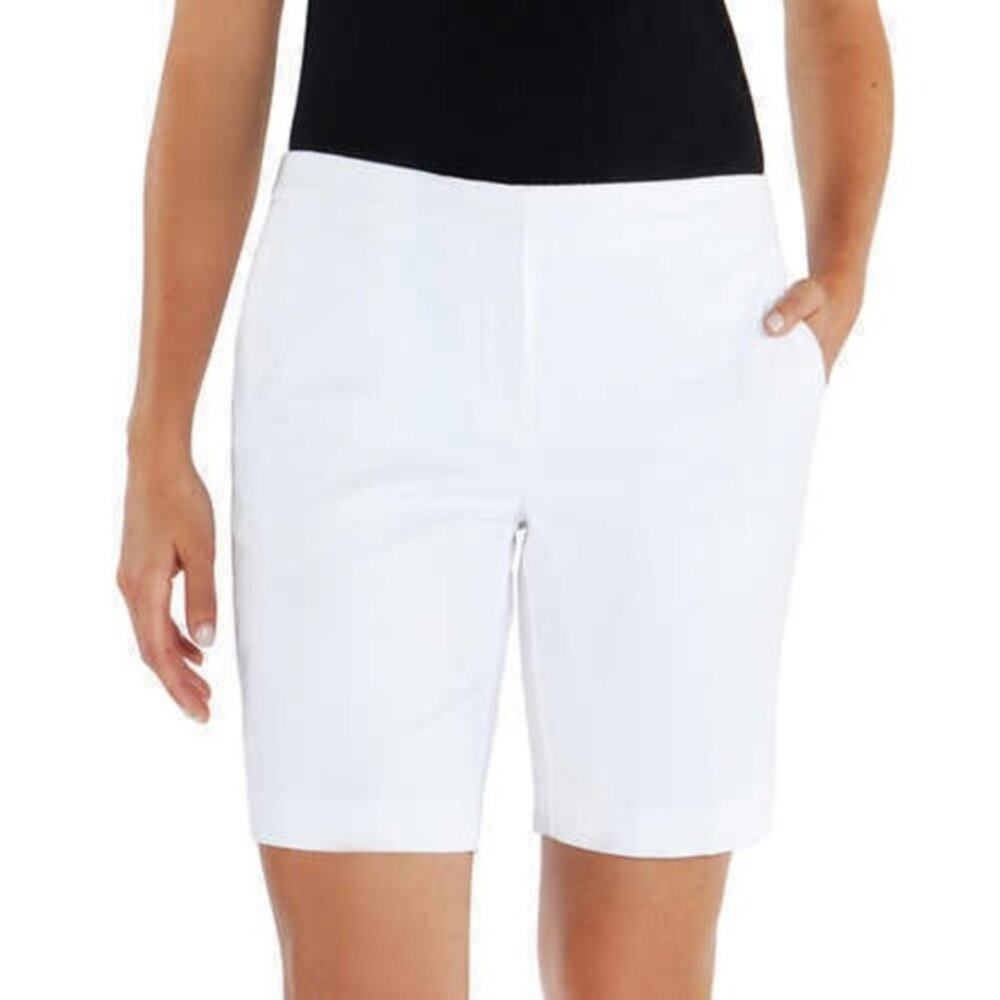 Mario Serrani Women's Comfort Stretch Shorts Tummy Control White 2